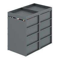 Coffre à poubelles lot de 2 avec toit végétalisé, 132x80x125 cm, Couleur naturelle(m-10)