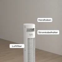 HOMCOM 70° oscillerende torenventilator met afstandsbediening 4 modi 3 snelheden timer 31,5 x 31,5 x 96 cm Wit(m-8)