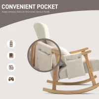 HOMCOM Fotel bujany z poduszką lędźwiową, kieszeń, do salonu(m-6)