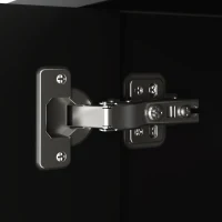 Mobile TV moderno con maniglie e gambe dorate, piedini regolabili, 160x38x44.5 cm, Nero(m-8)