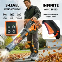 Outsunny Accu-Bladblazer 20V Draadloos Bladblazer met 2x4.0Ah Batterij & Oplader Turbo-Boost 162,7 km/u Blaassnelheid(m-6)