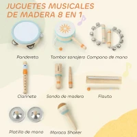 AIYAPLAY Instrumentos Musicales Infantil 10 Piezas Juguetes Musicales de Madera Montessori Set de de Percusión(m-4)