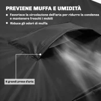 Outsunny Coperture per Mobili da Giardino 4 Pezzi, Impermeabili, Nero(m-7)