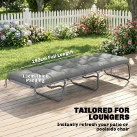 Outsunny Palletkussen Afneembaar Zitkussen met Bevestigingsriemen Palletkussen voor de meeste Ligstoelen 198x65x13cm Lichtgrijs(m-4)