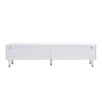 Mobile TV basso con 4 cassetti, in MDF e acrilico, 178x35x45 cm, Bianco(m-12)