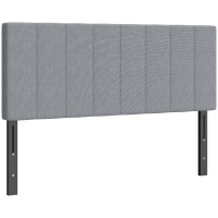 HOMCOM Cabecero ajustable 3 posiciones con patas metálicas efecto lino para dormitorio 160x10x106/116/126 cm Gris
