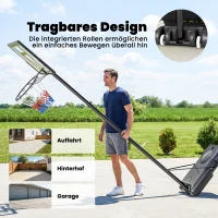 SPORTNOW Basketballkorb Outdoor 135-305cm schnell Höhenverstellbar Basketballständer mit 110x70cm bruchsichere Rückwand 2 Rädern(m-7)