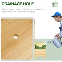 Outsunny Garden Planters with Trellis for Vine Climbing, Distressed Wooden Raised Beds, 90x43x150cm, Natural Tone(m-5)