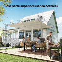Outsunny Lona para Pérgola/Gazebo 3x3 m con Orificios de Drenaje en Poliéster Transpirable UV30+, 288x298 cm, Beige(m-5)