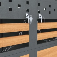 Coffre à poubelles lot de 2 avec toit végétalisé, 132x80x125 cm, Couleur naturelle(m-7)