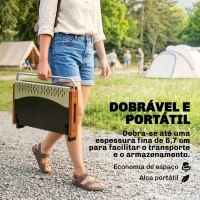 Outsunny Barbecue a Carvão Dobrável Portátil 50,5x34x33 cm com Bandeja de Carvão Removível para Camping, Piqueniques, Preto(m-4)