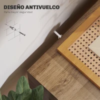 HOMCOM Mesa de Consola Mesa de Sofá con 3 Cajones con Patas de Acero Tipo Horquilla Estilo Bohemio Natural(m-7)