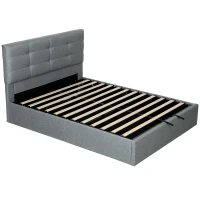HOMCOM 5ft King Ottoman Bed with Gas Lift Storage - Grey(m-1)