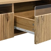 Tavolino da salotto con 2 cassetti e illuminazione LED, 110x50x40 cm, Color Legno(m-8)