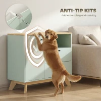 HOMCOM Buffet de sala, móvel de arrumação com porta, 2 gavetas, compartimento aberto e prateleira ajustável, verde claro e carvalho(m-4)