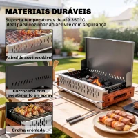 Outsunny Barbecue a Carvão Dobrável Portátil 50,5x34x33 cm com Bandeja de Carvão Removível para Camping, Piqueniques, Preto(m-6)