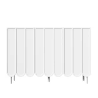 Credenza moderna con 9 ante ondulate, in MDF, 120x35x80 cm, Bianco(m-2)