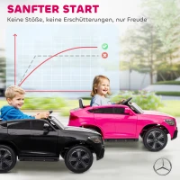 AIYAPLAY Elektroauto für Kinder, 12V Kinderauto mit Fernbedienung, LED-Lichter, Musik, 3 Geschwindigkeiten, 3-6 Jahre, Rosa(m-6)