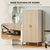 HOMCOM Armario Despensa Cocina con 2 Puertas con 12 Estantes Alacena Moderna con 5 Estantes Ajustables Blanco(m-8)