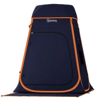 Outsunny Cort de Duș Pop-Up Impermeabil cu Acoperiș Detașabil, din Poliester 190T și Oțel, 152x152x200 cm, Albastru Închis(m-10)