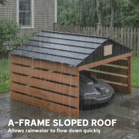 Outsunny Houten robotmaaiergarage met zadeldak, weerbestendig, voor robotmaaiers, 79 x 74 x 54 cm, roodbruin(m-6)