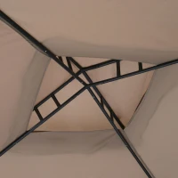 Outsunny Outdoor Gazebo, 2-tier Roof W/Netting, 295L x 295W x 263Hcm-Taupe(m-11)