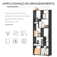 HOMCOM Estante Moderna Biblioteca Estreita com 8 Prateleiras para Sala Quarto e Escritório 70x24x178 cm Preto(m-4)