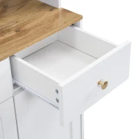 Mobile dispensa alto portaoggetti con 5 ante e 3 cassetti, 94.5x30x175.5 cm, Bianco(m-8)