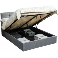 HOMCOM 5ft King Ottoman Bed with Gas Lift Storage - Grey(m-10)