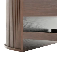 Tavolino da salotto rialzabile con ripiano estraibile, piano regolabile e lati ricurvi, 110x55.5x40 cm, Marrone(m-8)