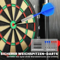 SPORTNOW Elektronische Dartscheibe E Dartboard mit Türen Holzoptik LED Anzeige Sprachansagen 6 Dartpfeile, 24 Ersatzspitzen(m-8)