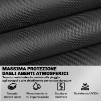 Outsunny Coperture per Mobili da Giardino 4 Pezzi, Impermeabili, Nero(m-5)