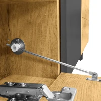 Meuble TV avec 3 portes et 2 compartiments, pieds métalliques en U, 170x36,5x42 cm, Couleur naturelle(m-7)