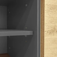 Meuble TV en couleurs contrastées, 200x45x45 cm, Couleur naturelle+Gris(m-6)