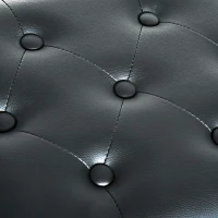 HOMCOM Banco de Piano Altura Ajustável Assento de Couro Sintético Pernas em Madeira 64x35x55 cm Preto(m-8)