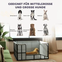 PawHut Wurfkiste für Welpen mit Unterlage, winddichtem Oxford-Gewebe, für mittelgroße große Hunde, 122x122x60 cm Schwarz(m-8)