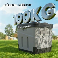 Outsunny Toilette Portable Camping pliable Toilette de camping pour Hommes et Femmes avec 12 packs d'agent 34x29x30 cm gris(m-6)