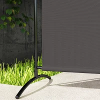 Outsunny Biombo exterior de un solo panel, separador de ambientes de 180H cm con protección UV30+, gris oscuro(m-5)