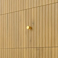 Buffet avec portes en rotin, design arrondi, 140x40x80 cm, Couleur naturelle(m-7)