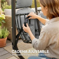 Outsunny Silla Colgante Huevo con Soporte Cesta Plegable Reposacabezas Cojín Bolsillo Lateral Carga 120 kg Gris Oscuro(m-7)