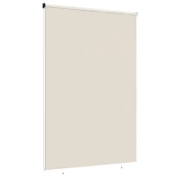 Outsunny Estor enrollable exterior 2,4 x 1,6 m estor opaco vertical protector visual retráctil impermeable, anti-UV30+, crema(m-8)