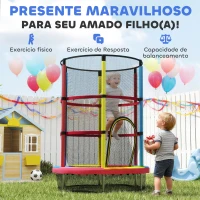HOMCOM Trampolim Infantil Ø160 cm Trampolim para Crianças de 3-6 Anos com Rede de Segurança Pernas em Forma de L Multicolor(m-9)