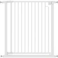 PawHut Barrera de seguridad sin taladrar con cierre automático para niños Cocina Escalera 76-80 x 76 cm Blanco(m-1)