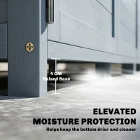 Outsunny Masă de plantat cu dulap inferior pentru exterior, dulap de grădină din lemn cu blat galvanizat, 2 sertare 104x44x140 cm Gri deschis(m-4)