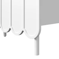 Credenza moderna con 9 ante ondulate, in MDF, 120x35x80 cm, Bianco(m-8)