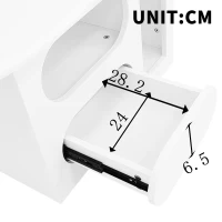 Tavolino da salotto a nuvola con cassetti e ripiani aperti, 97x45x43.5 cm, Bianco(m-4)