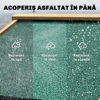 Outsunny Dulap de Grădină din Lemn de Brad cu Rafturi și Ferestre din Acril, Căsuță Depozitare Unelte Exterioare cu Acoperiș Asfaltat, Uși Blocabile, 128x57.5x197 cm, Maro Deschis(m-6)