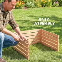 Outsunny Houten robotmaaiergarage met zadeldak, weerbestendig, voor robotmaaiers, 79 x 74 x 54 cm, roodbruin(m-8)