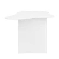 Tavolino da salotto a nuvola con cassetti e ripiani aperti, 97x45x43.5 cm, Bianco(m-8)