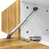 Meuble TV à longueur réglable, design modulaire en 2 parties, 130-220x30x63,4 cm, Couleur naturelle(m-7)